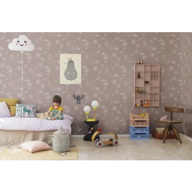 Lastenhuoneen roosa avaruustapetti Planetarium Rebel Wallsilta R18024 image