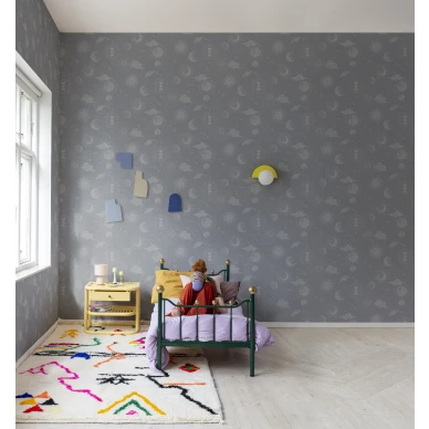 Lastenhuoneen sininen avaruustapetti Planetarium Rebel Wallsilta R18023 image