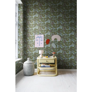 Rebel Wallsin vihrea puutapetti Treehouse R18013 image