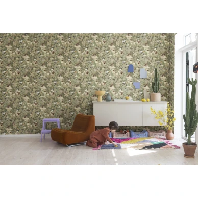 Lastenhuoneen ruskea elaintapetti Wildlife Creek Rebel Wallsilta R18003 image