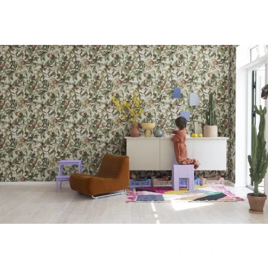 Lastenhuoneen beige puutapetti Peach Valley Rebel Wallsilta R17992 image