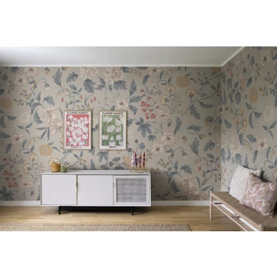 Sandbergin olohuoneen tapetti Suzanne suurella kukkakuviolla S10174 image