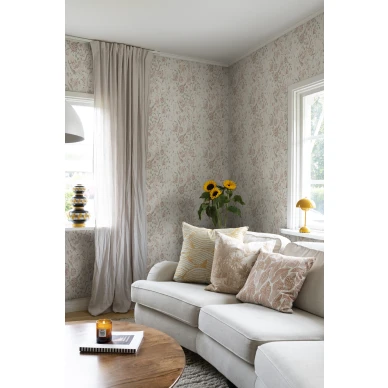 Vaaleanpunainen kukkatapetti olohuoneeseen Sandbergilta Karins Bukett S10164 image