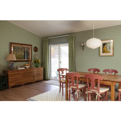 Ruokailuhuoneen tapetti Sandbergilta vihrea Lyckan S10153 image