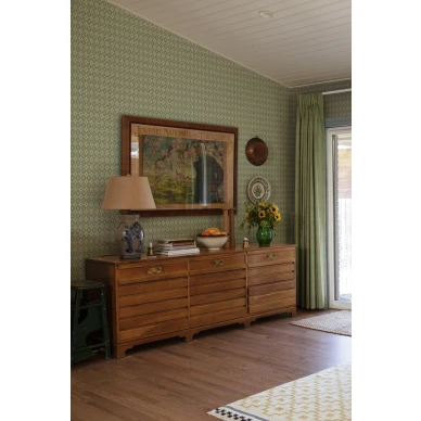 Vanhanaikainen vihrea ruututapetti Sandbergilta Lyckan S10153 image