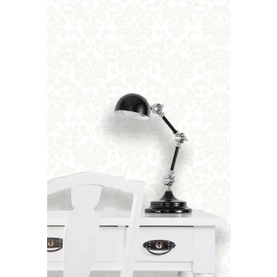 Valkoinen kuviollinen tapetti Satin Durolta 365 01 image