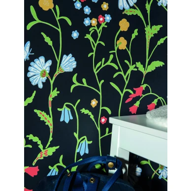 Duron musta kukkatapetti Midsommar 363 02 image