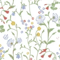 Midsommar vaalea kukkatapetti Durolta 363 01