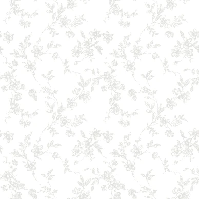 Bella valkoinen hopeanvarinen kukkatapetti Durolta 366 01 image