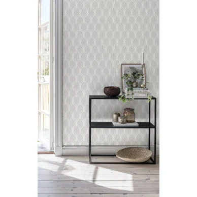 Duron valkoinen tapetti Lilly graafisella kuviolla 681 01 image