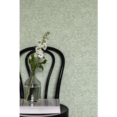 Vaaleanvihrea kukkatapetti Jenny Durolta 678 02 image