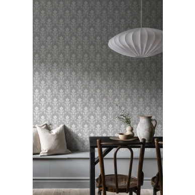 Ruokailuhuoneen tapetti Durolta harmaa Hudiksvalls Teater 677 03 image