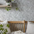 Harmaa tapetti lehtikuviolla Durolta Augusti 676 01