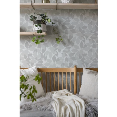 Harmaa tapetti lehtikuviolla Durolta Augusti 676 01 image