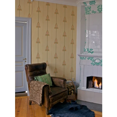 Vanhanaikainen keltainen paperitapetti Durolta Gamla Grand 087 18 image