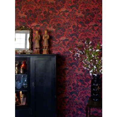 Duron punainen eksoottinen lintutapetti Brunnsgatan 095 04 image