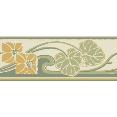 Akersta vihrea keltainen tapettiboordi Durolta 059 30 image