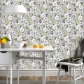 Keittion retrotapetti kukkakuviolla Durolta Pasklilja 388 02