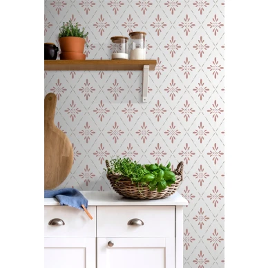 Punainen keittiotapetti Durolta Ljungbacka 392 03 image