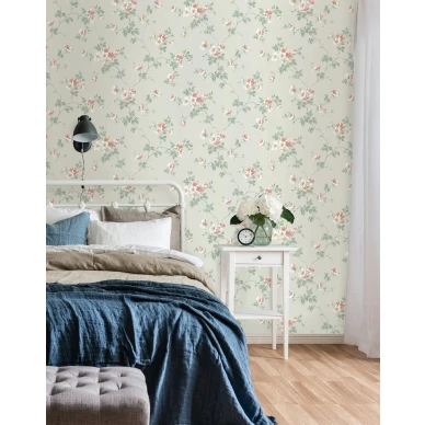 Romanttinen kukkatapetti makuuhuoneeseen Durolta Kristina 387 03 image
