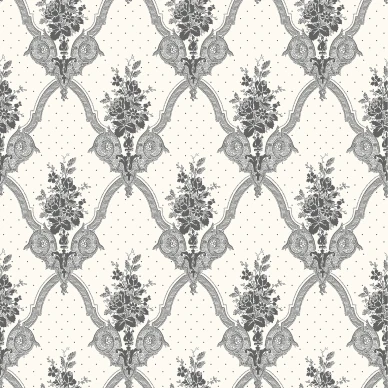 Magasinet musta ruudullinen kukkatapetti Durolta 693 03 image