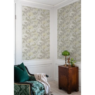 Beige kulta kukkatapetti olohuoneeseen Durolta Lydias Gard 696 01 image