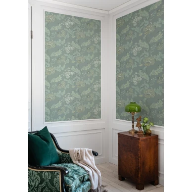 Vihrea olohuoneen tapetti Durolta 696 03 Lydias gard image