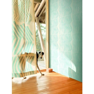 Marimekon eteistapetti Silkkikuikka sinisella graafisella kuviolla image