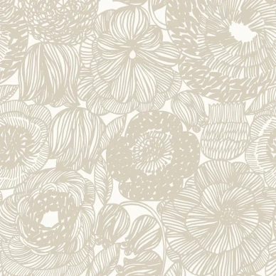 Marimekko Kurjenpolvi beige kukkatapetti 25181 image