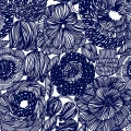 Marimekko Kurjenpolvi sininen kukkatapetti 25182