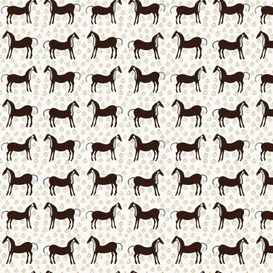 Marimekko Musta Tamma valkoinen ruskea hevostapetti 25171 image