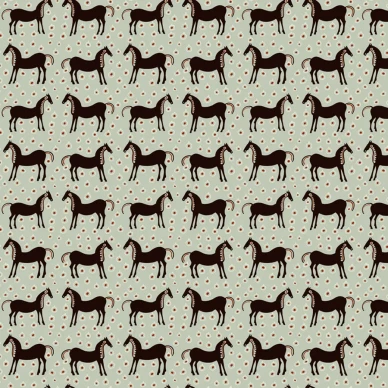 Marimekko Musta Tamma vihrea musta hevostapetti 25172 image