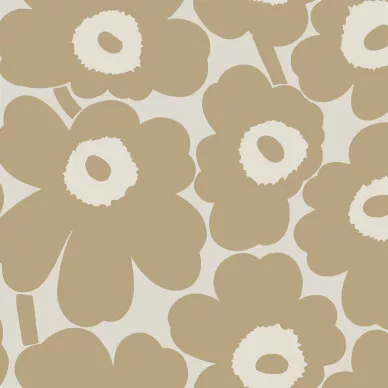 Marimekko Unikko Hiekka 25100 - Beigen värinen kukkatapetti image