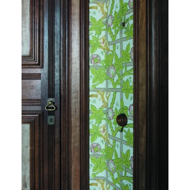 Morris tapetti Trellis vihrealla lehtikuviolla 217104 image