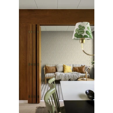 Olohuoneen retrotapetti beigella kukkakuviolla Borastapetilta Kryddhyllan 4185 image