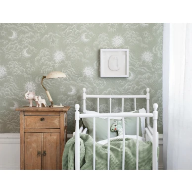 Vihrea lastentapetti Happy Cloud Littlephant 1573 image