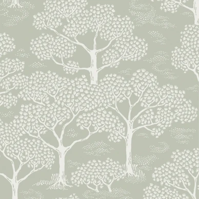 Woodland Notes vihrea puutapetti Littlephantilta 1568 image