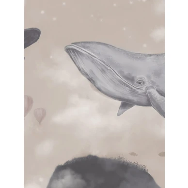 Leikkimielinen valastapetti Borastapeterilta Whales In The Sky 9456w image