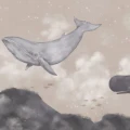 Whales In The Sky valastapetti Borastapeterilta 9456w koko kuvio