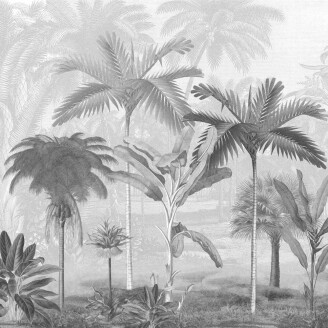 Vintage Palms harmaa palmutapetti Borastapeterilta 9452w image