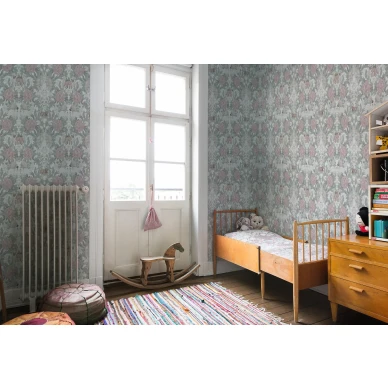 Lastenhuoneen tapetti elaimilla Swanlake Borastapeterilta 9450w image