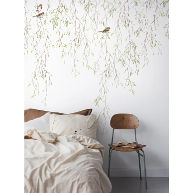 Makuuhuoneen lintutapetti Spring Birds Borastapeterilta 9447w image