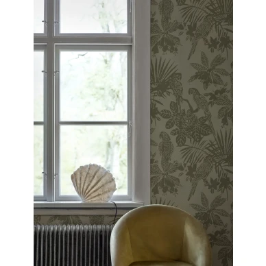 Lehtitapetti Parrot vihrealla kuviolla Borastapeterilta 9444w image