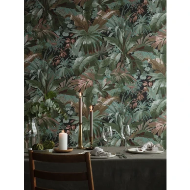 Keittion vihrea tapetti Palm Leaf Borastapeterilta 9439w image