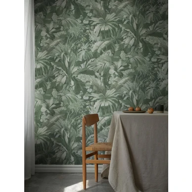 Vihrea tapetti keittioon Palm Leaf 9440w Borastapeterilta image