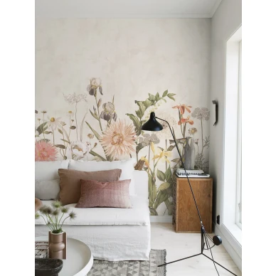 Olohuoneen tapetti Dahlia suurella kukkakuviolla 9418w image