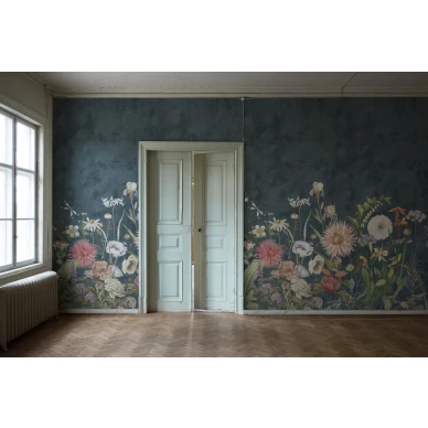 Suurikuvioinen muraltapetti Borastapeterilta kukkakuviolla Dahlia 9417w image