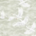 Clouds Swans vihrea joutsentapetti Borastapeterilta 9414w