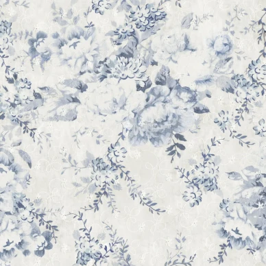 Blossom Mini sinivalkoinen kukkatapetti Borastapeterilta 9405w image