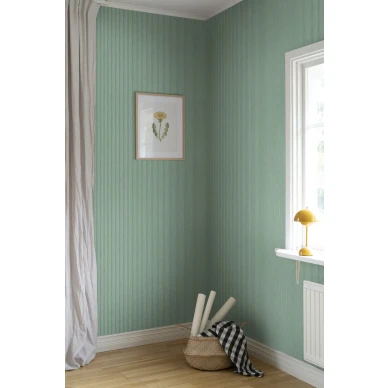 Vihrea raidallinen tapetti Brita Sandbergilta S10142 image